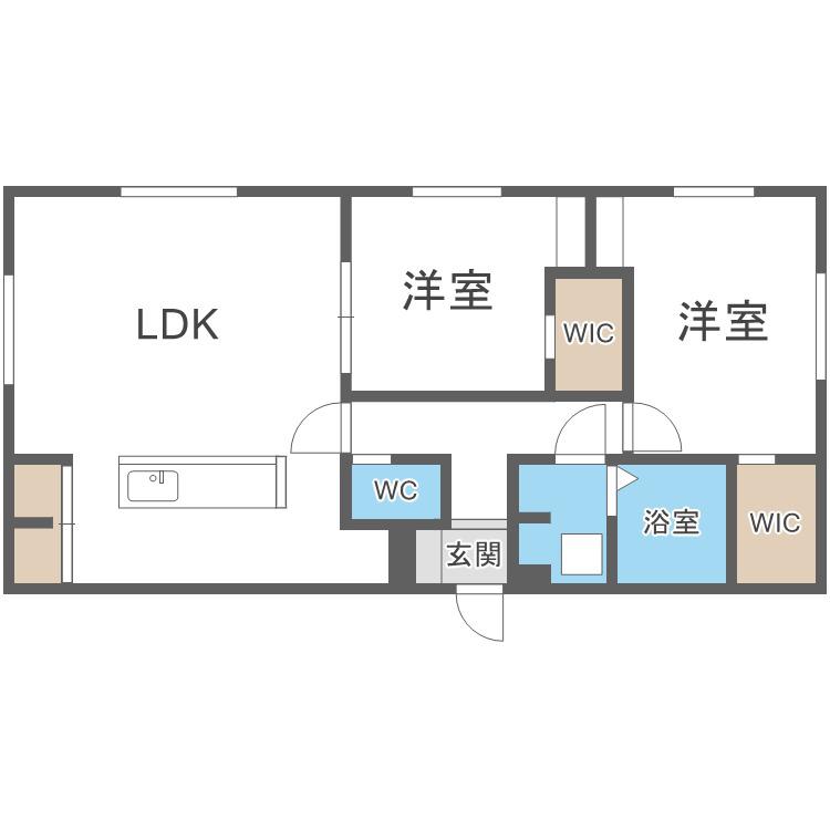 RーFINO札幌桑園(2LDK/5階)の間取り写真
