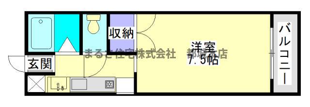 サンライズ都北(1K/2階)の間取り写真