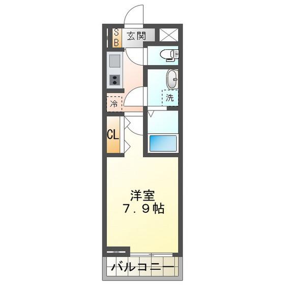 プレミール(1K/2階)の間取り写真