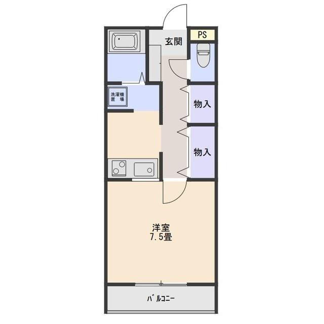 COMPARTMENTアイビー(1K/2階)の間取り写真