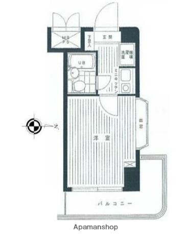 ライオンズマンション金沢八景第12(1K/2階)の間取り写真