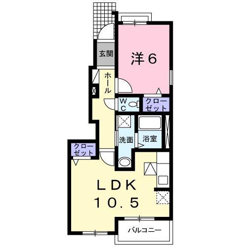 ヴィスタマーレ(1LDK/1階)の間取り写真