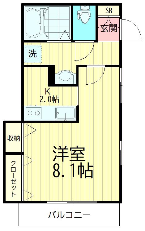 メゾン北品川(1K/2階)の間取り写真