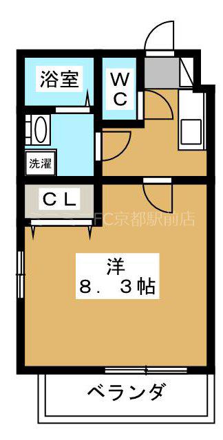  クレドール京都洛南(1K/5階)の間取り写真