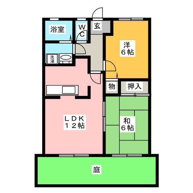 リッツハウス(2LDK/1階)の間取り写真