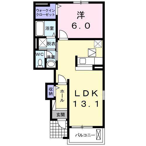 F.ファイブパインII(1LDK/1階)の間取り写真