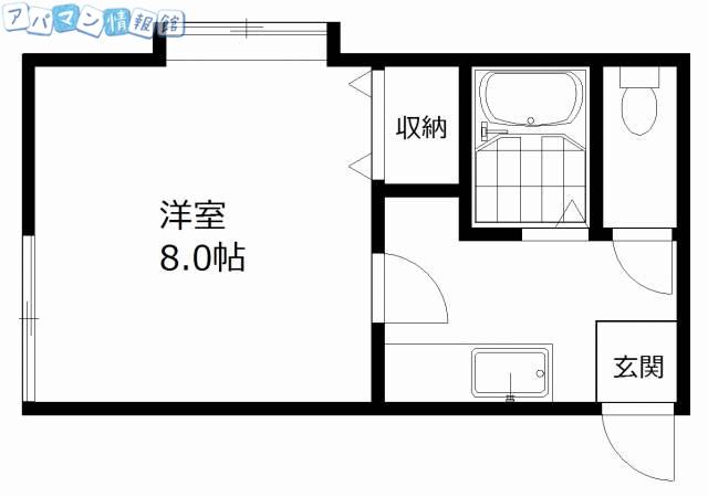 ホワイトハウス旭町(1K/1階)の間取り写真