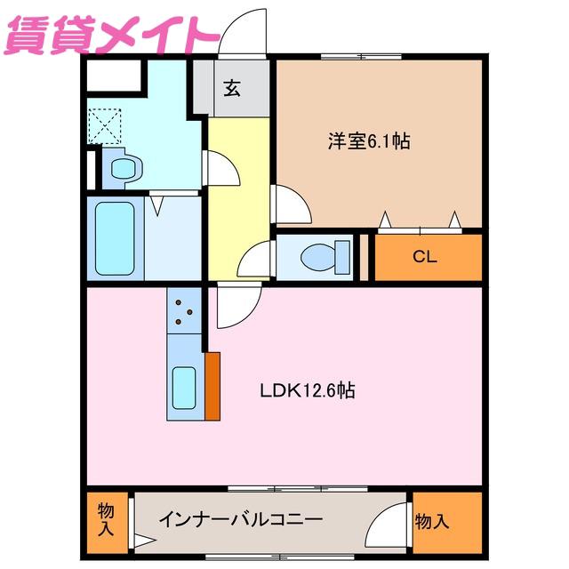 さくらHOUSE(1LDK/3階)の間取り写真