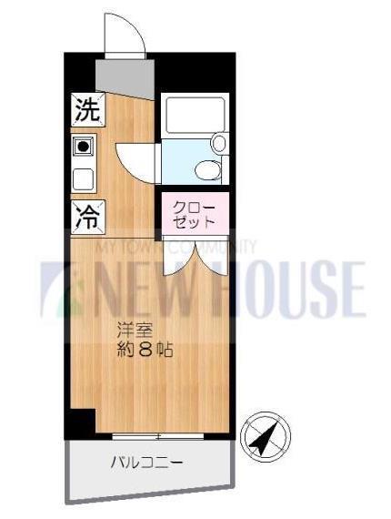 ハイム西早稲田(1K/1階)の間取り写真