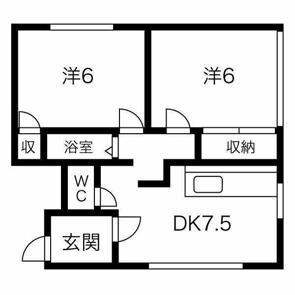 MSレジデンス(2DK/2階)の間取り写真