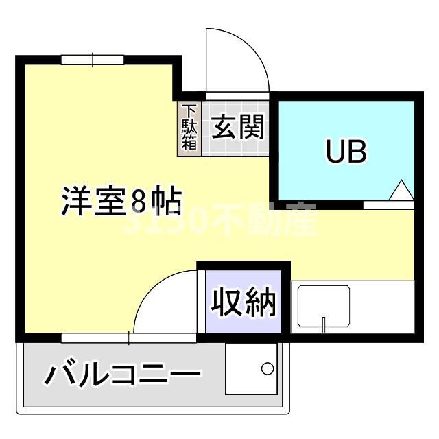 白山パレドール(ワンルーム/4階)の間取り写真