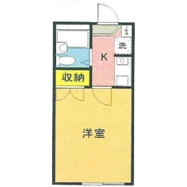 カトレアI(1K/2階)の間取り写真