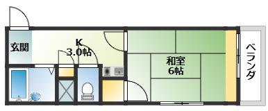 山脇ビル(1K/4階)の間取り写真
