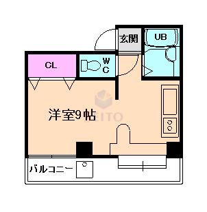 ヴィラ・デスト(ワンルーム/2階)の間取り写真