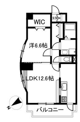 セゾンマノワール(1LDK/4階)の間取り写真