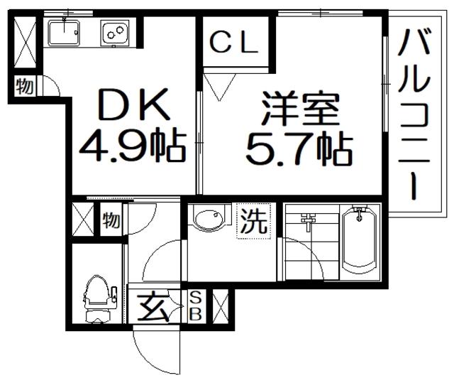 MAISON DE LUXE(1DK/3階)の間取り写真