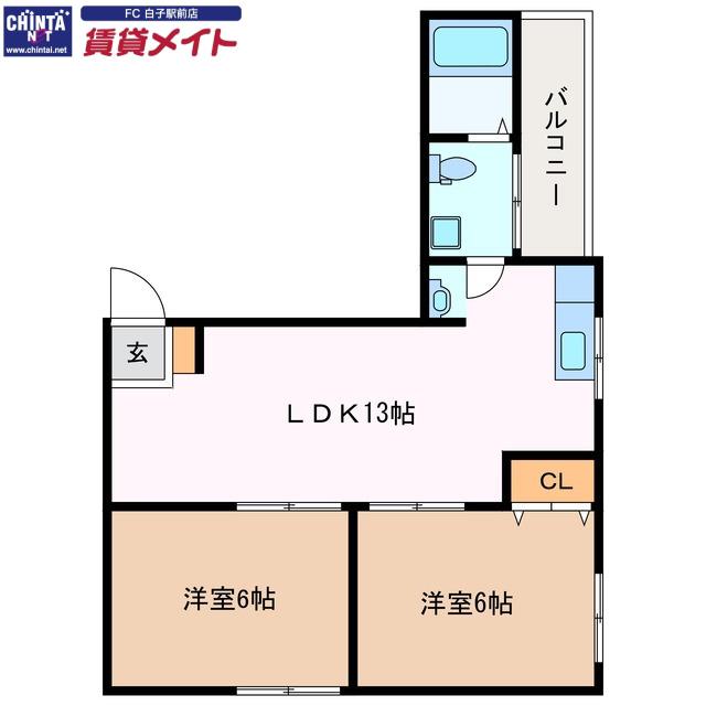 CASAESTRELLA(2LDK/4階)の間取り写真