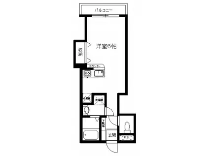 ノイエス三田2(1K/1階)の間取り写真