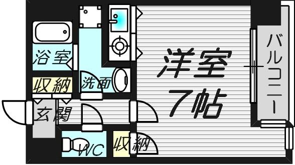 C-WING(ワンルーム/8階)の間取り写真
