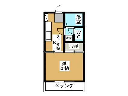 第三栄光荘(1K/2階)の間取り写真