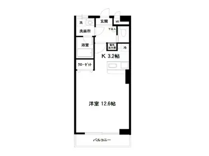 上杉第三ビル(ワンルーム/1階)の間取り写真