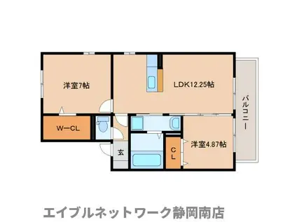 リヴェール(2LDK/1階)の間取り写真