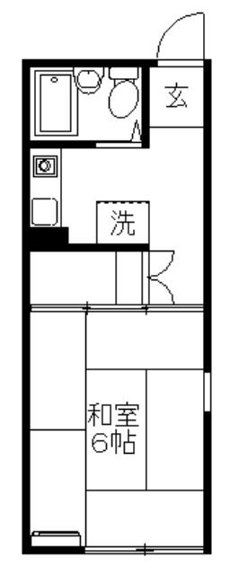 メゾンQウエスト(1K/1階)の間取り写真