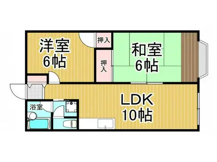 ルシェール武庫川 Ⅱ(2LDK/2階)の間取り写真