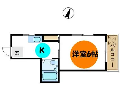 YKマンション(1K/4階)の間取り写真