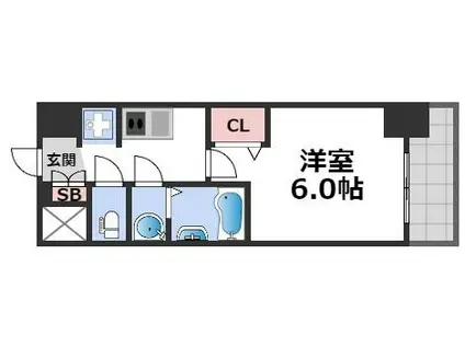 プレサンス南堀江ザ・センス(1K/15階)の間取り写真