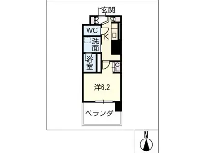 ジョイフル岐阜駅 カーサ・イースト(1K/18階)の間取り写真