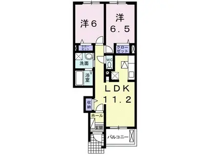 ＪＲ東海道本線 浜松駅 バス乗車時間：44分 最寄りバス停で下車 徒歩5分 2階建 築16年(2LDK/1階)の間取り写真