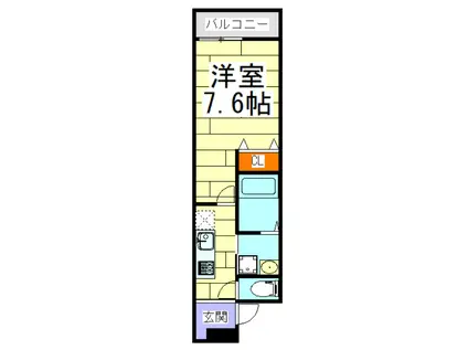 フジパレス深江橋南I番館(1K/2階)の間取り写真