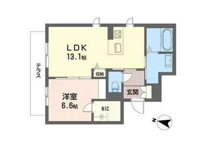 ＪＲ阪和線 紀伊中ノ島駅 徒歩10分 4階建 新築(1LDK/1階)の間取り写真