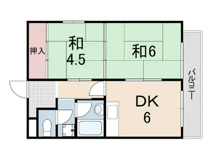 SAINT甲子園口(2DK/2階)の間取り写真