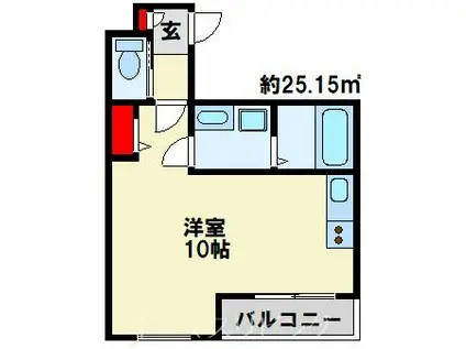 CALM三萩野(ワンルーム/2階)の間取り写真