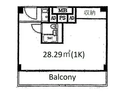パピリオーテ西横浜(ワンルーム/7階)の間取り写真