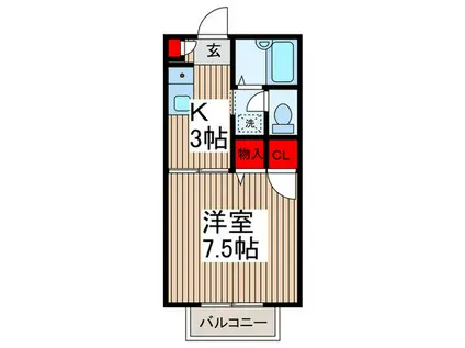 コート芝MIKI(1K/1階)の間取り写真