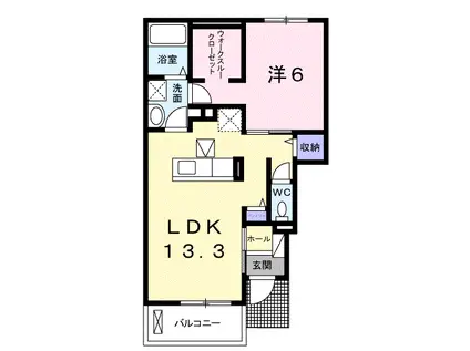 コンフォーティアIII(1LDK/1階)の間取り写真