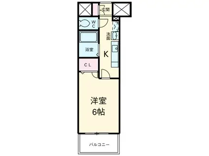 プレサンス名古屋STATIONビーフレックス(1K/14階)の間取り写真