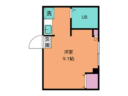 ミヤジハイツ(ワンルーム/3階)の間取り写真