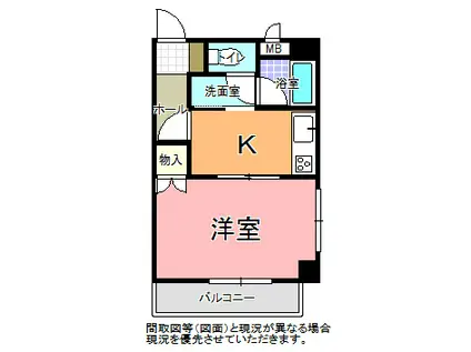 OMレジデンス水戸(1K/4階)の間取り写真