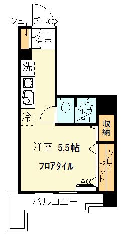 オールドコースト横濱(ワンルーム/4階)の間取り写真