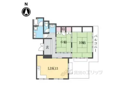 信永ビル(2LDK/3階)の間取り写真