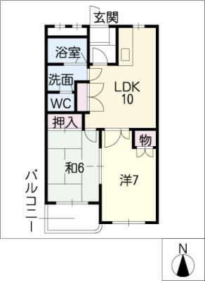 レインボーハイツ(2LDK/1階)の間取り写真