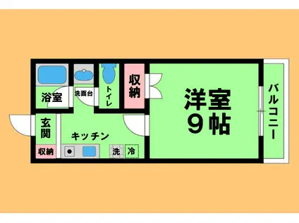 ウイングコート辻(1K/1階)の間取り写真