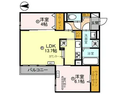 LA MAISON 青木町1(2LDK/3階)の間取り写真
