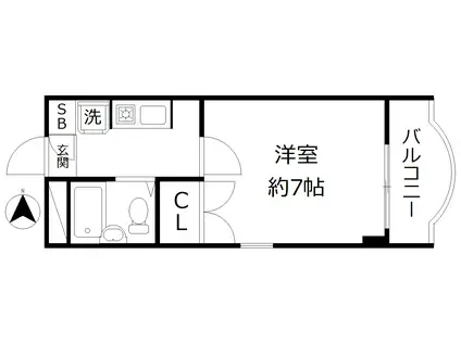 コート経堂(1K/1階)の間取り写真