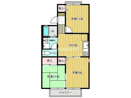 プリシェールコタニ(3DK/2階)の間取り写真