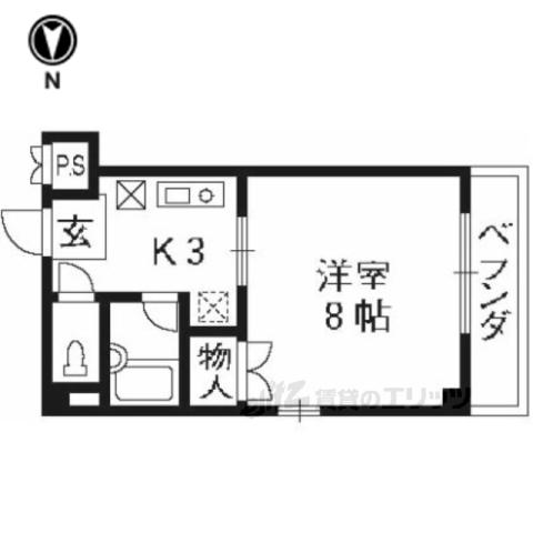 STABLE梅津(1K/4階)の間取り写真
